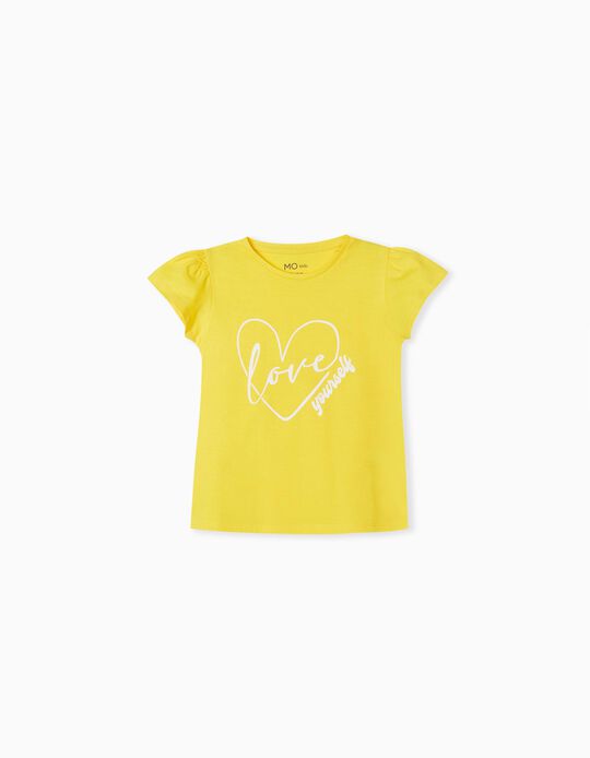 T-shirt, Menina, Amarelo Claro