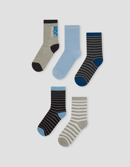 5 Pairs of Socks Pack, Boys, Multicolour