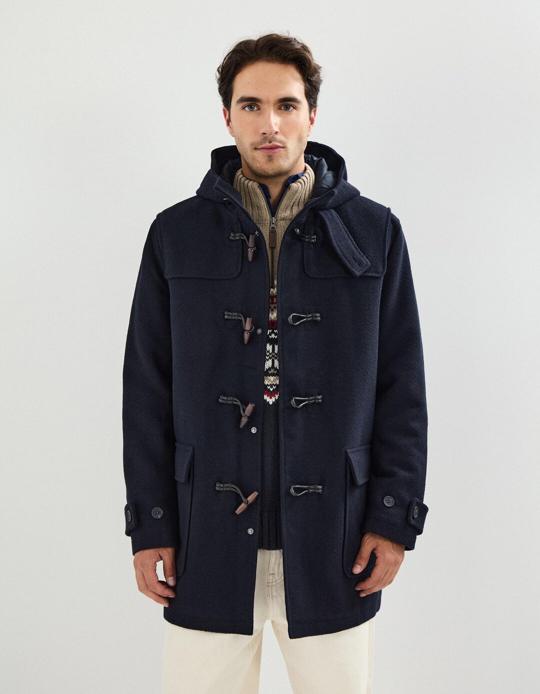 Sobretudo com Capuz, Homem, Azul Escuro