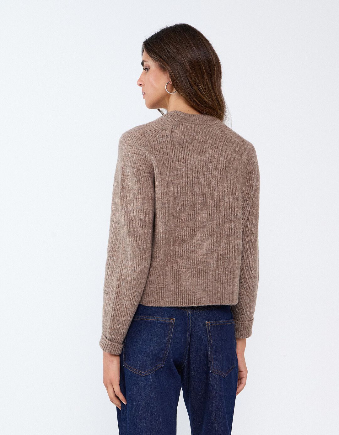 Camisola De Malha, Mulher, Bege Escuro