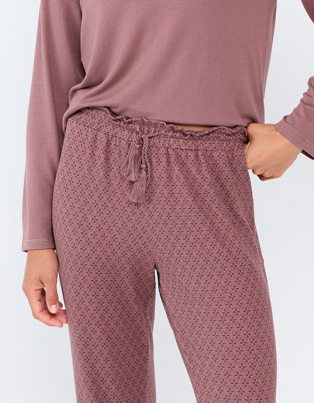 Pijama De Malha, Mulher, Rosa Escuro