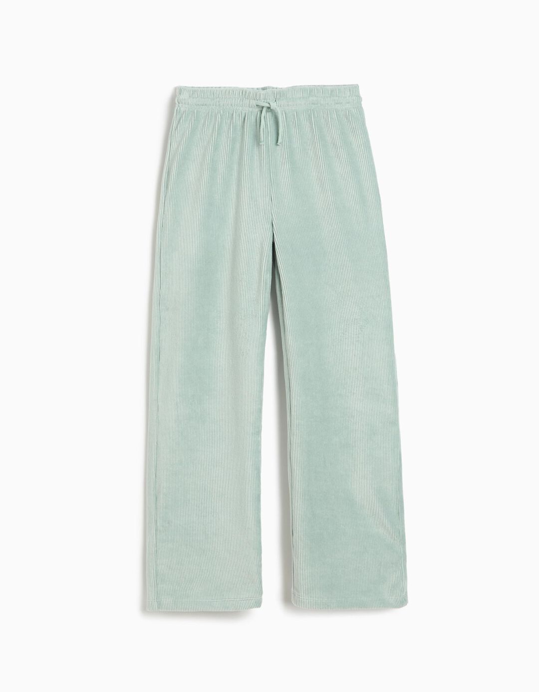 Cal&ccedil;as De Malha Wide Leg, Menina, Verde &Aacute;gua
