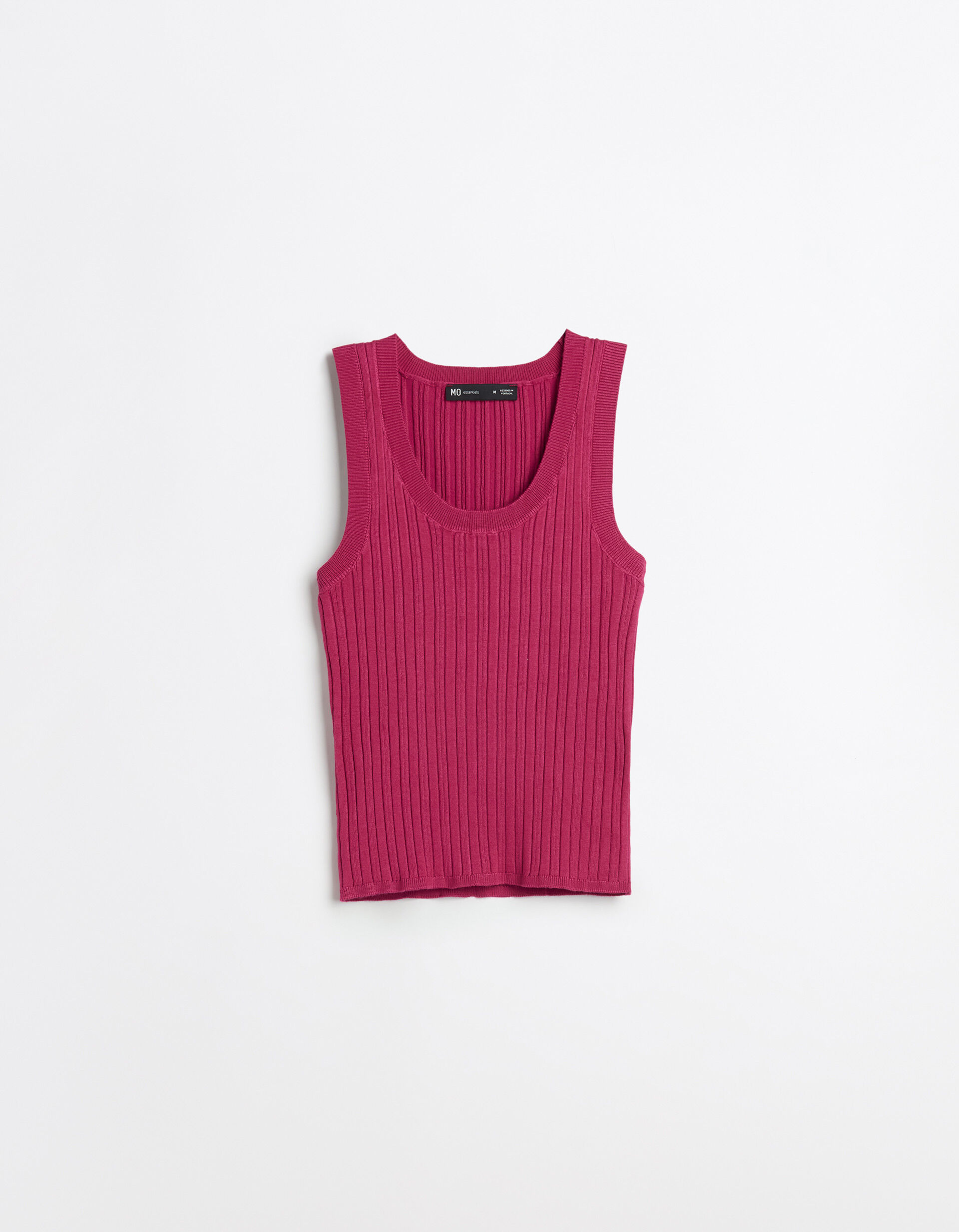 Comprar Online Top de Malha Canelada, Mulher, Rosa Escuro