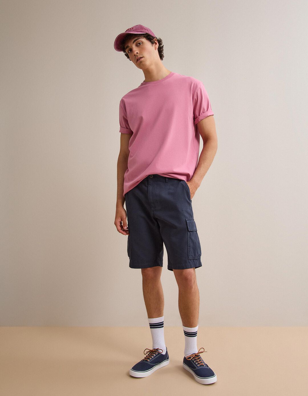 T-shirt Manga Curta, Homem, Rosa