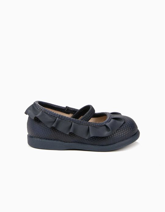 Sabrinas para Beb&eacute; Menina Folhos, Azul