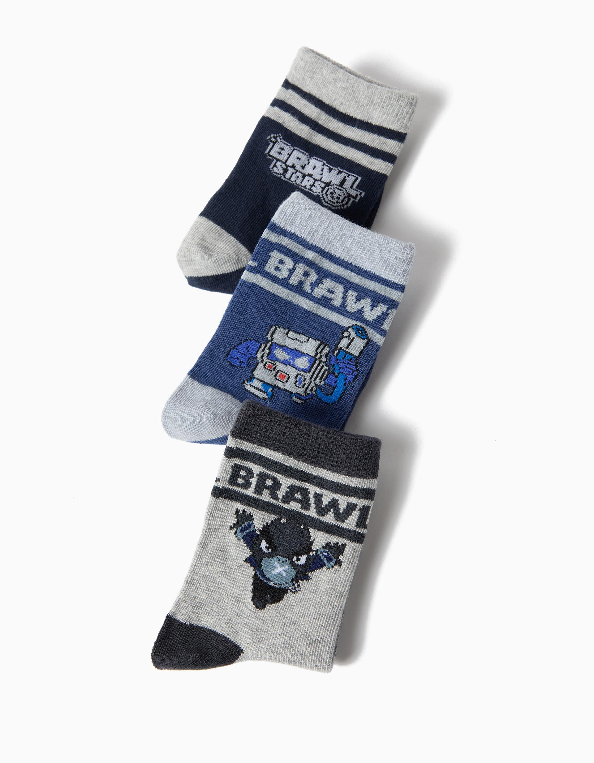 Comprar Online Pack 3 Pares De Meias 'Brawl Stars', Menino, Multicolor