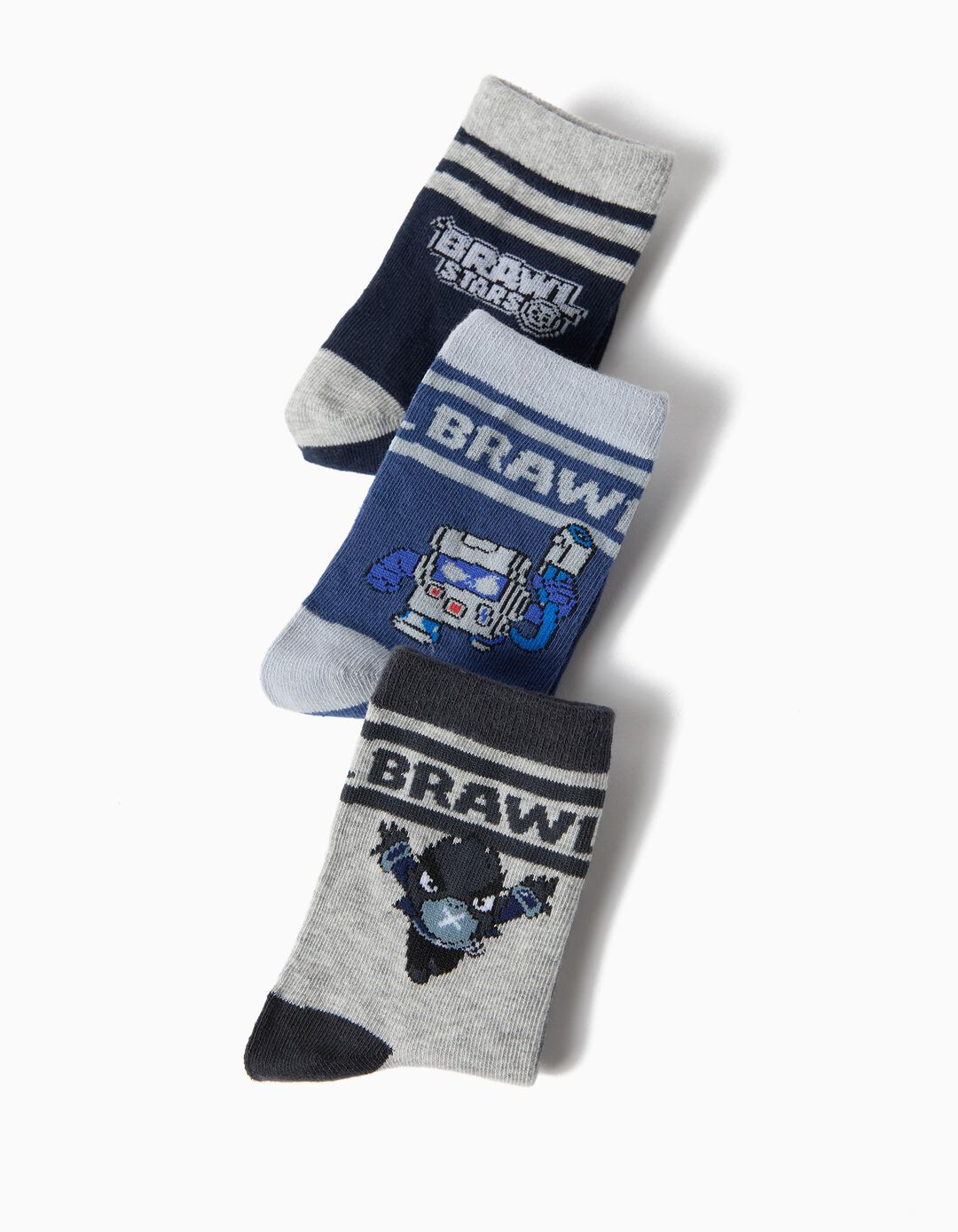 Pack 3 Pares De Meias 'Brawl Stars', Menino, Multicolor