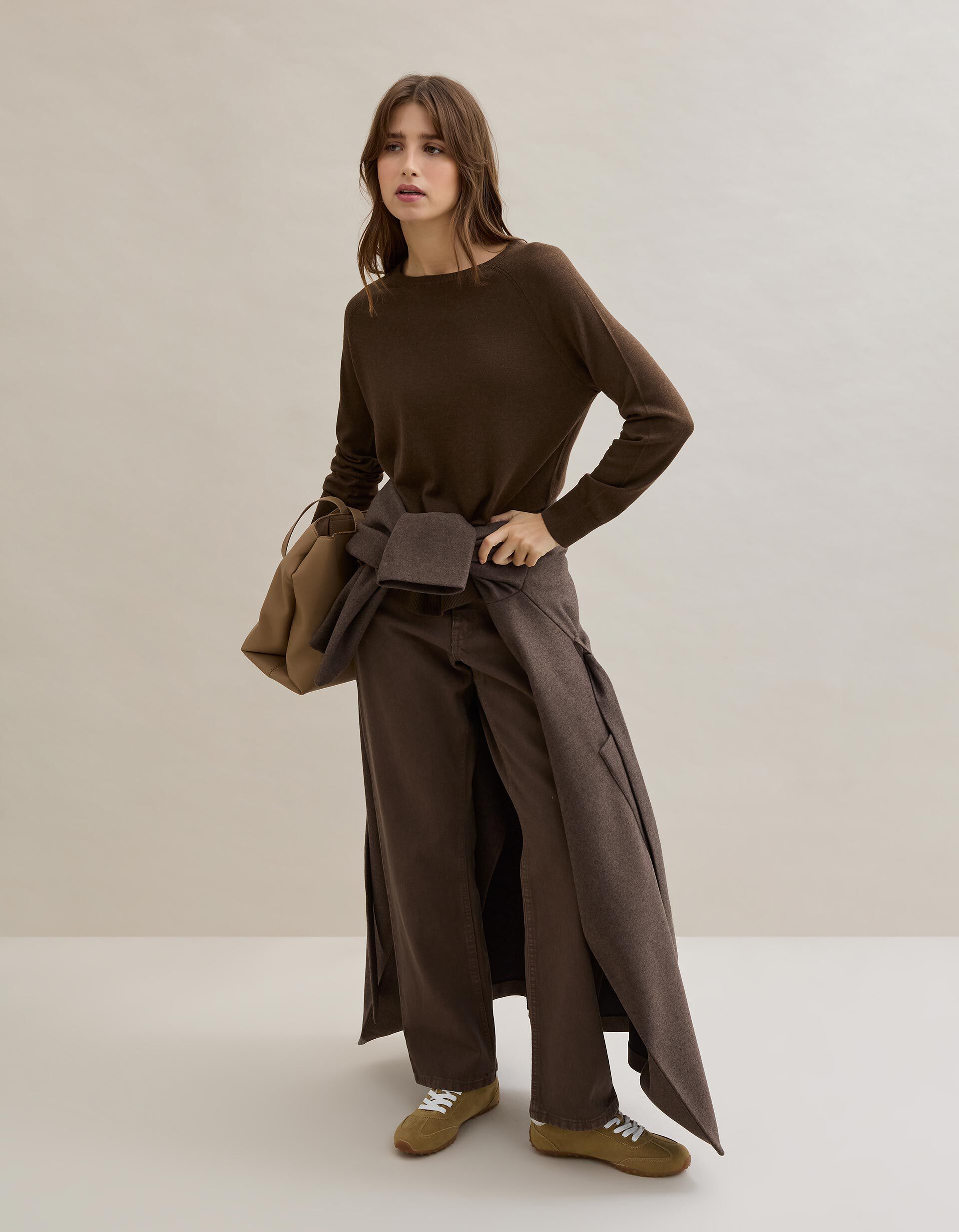 Comprar Online Camisola com Caxemira, Mulher, Castanho