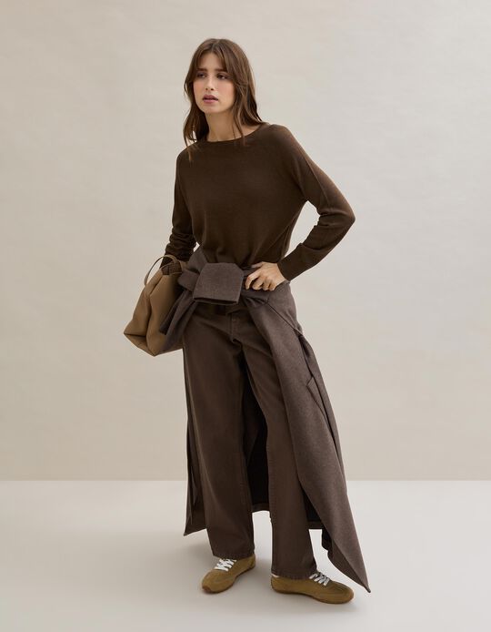 Comprar Online Camisola com Caxemira, Mulher, Castanho