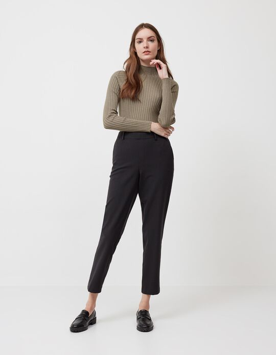 Tailored Trousers, Women, Dark Grey
