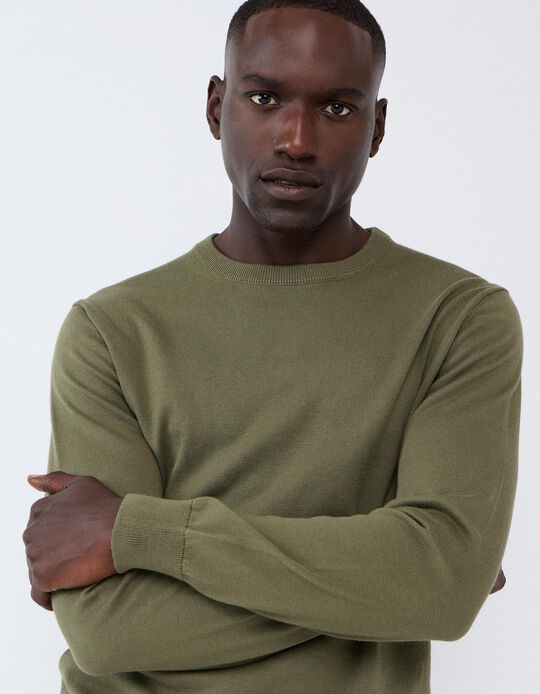 Comprar Online Camisola Com Caxemira, Homem, Verde
