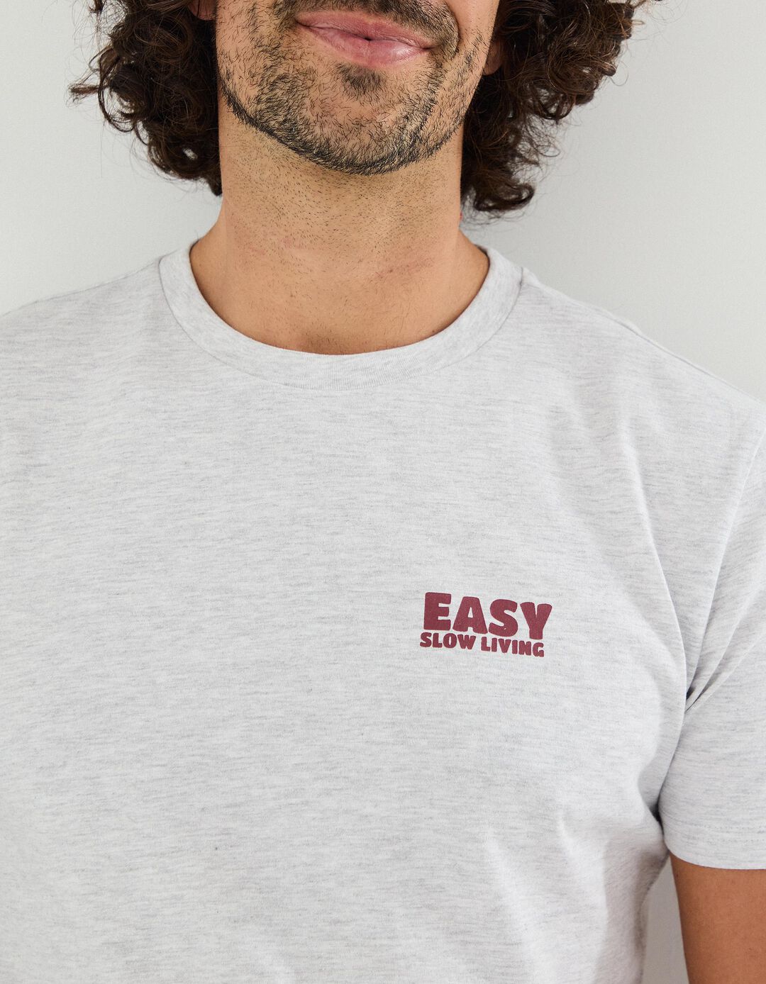 T-shirt Print, Homem, Cinzento Claro