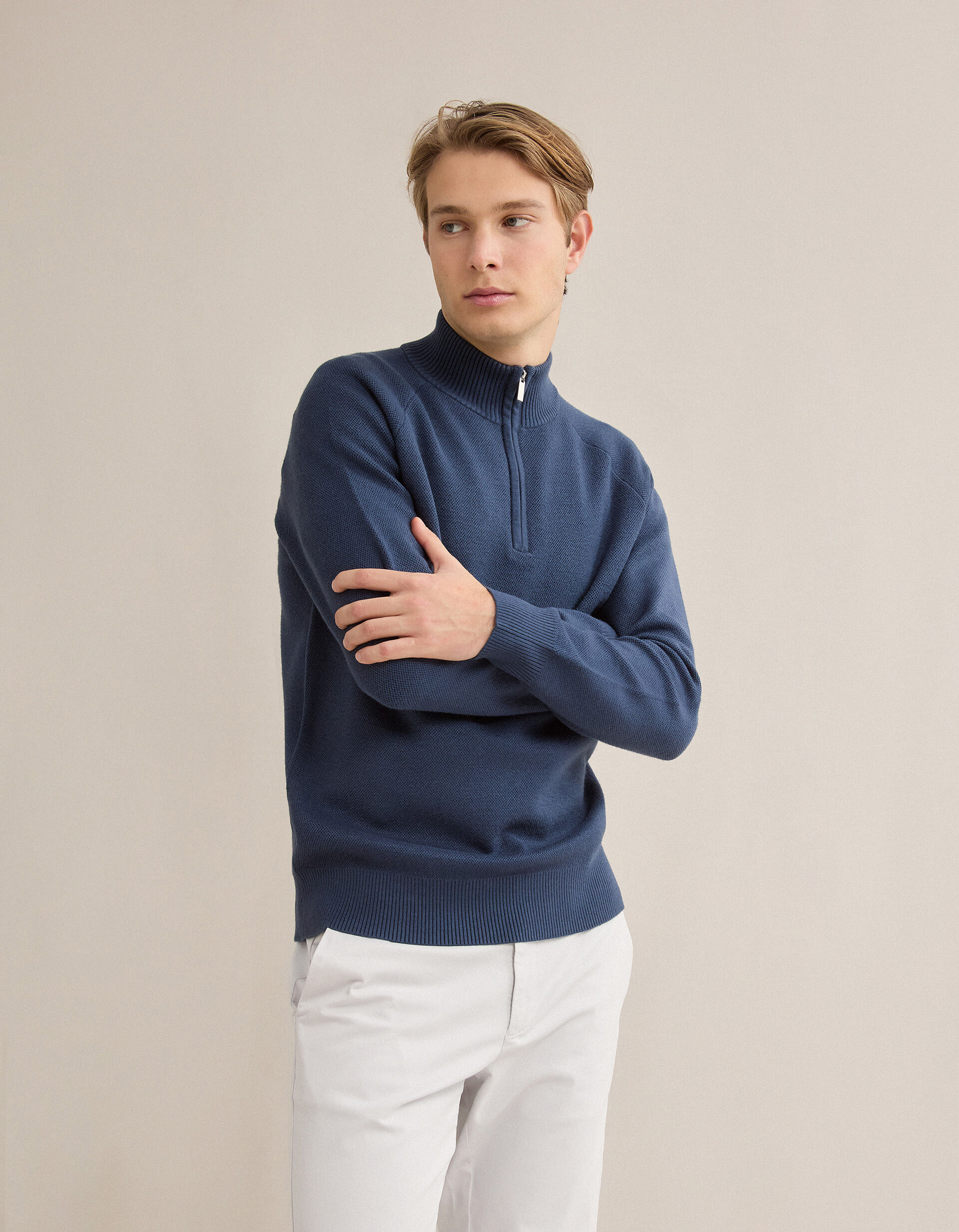 Comprar Online Camisola de Malha Waffle, Homem, Azul Escuro