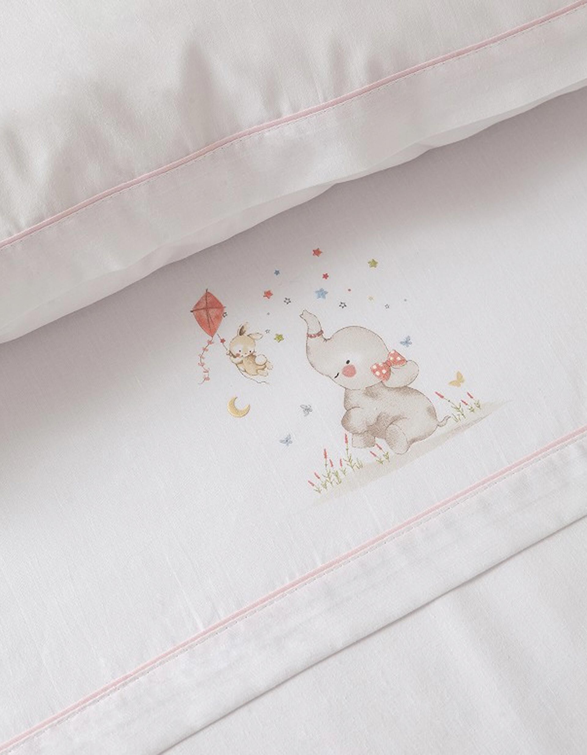 Comprar Online Conjunto De Len&ccedil;&oacute;is de Algod&atilde;o 3 Pcs Interbaby Elephant 60x120 cm, Rosa