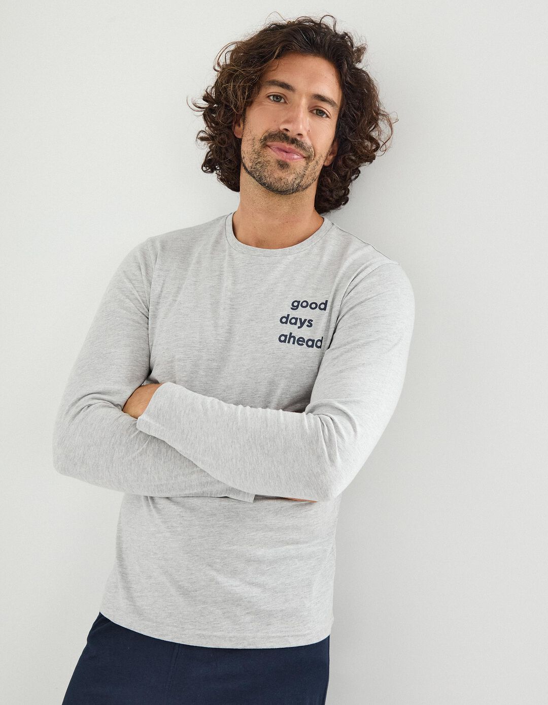 Pijama Jersey, Homem, Cinzento Claro 
