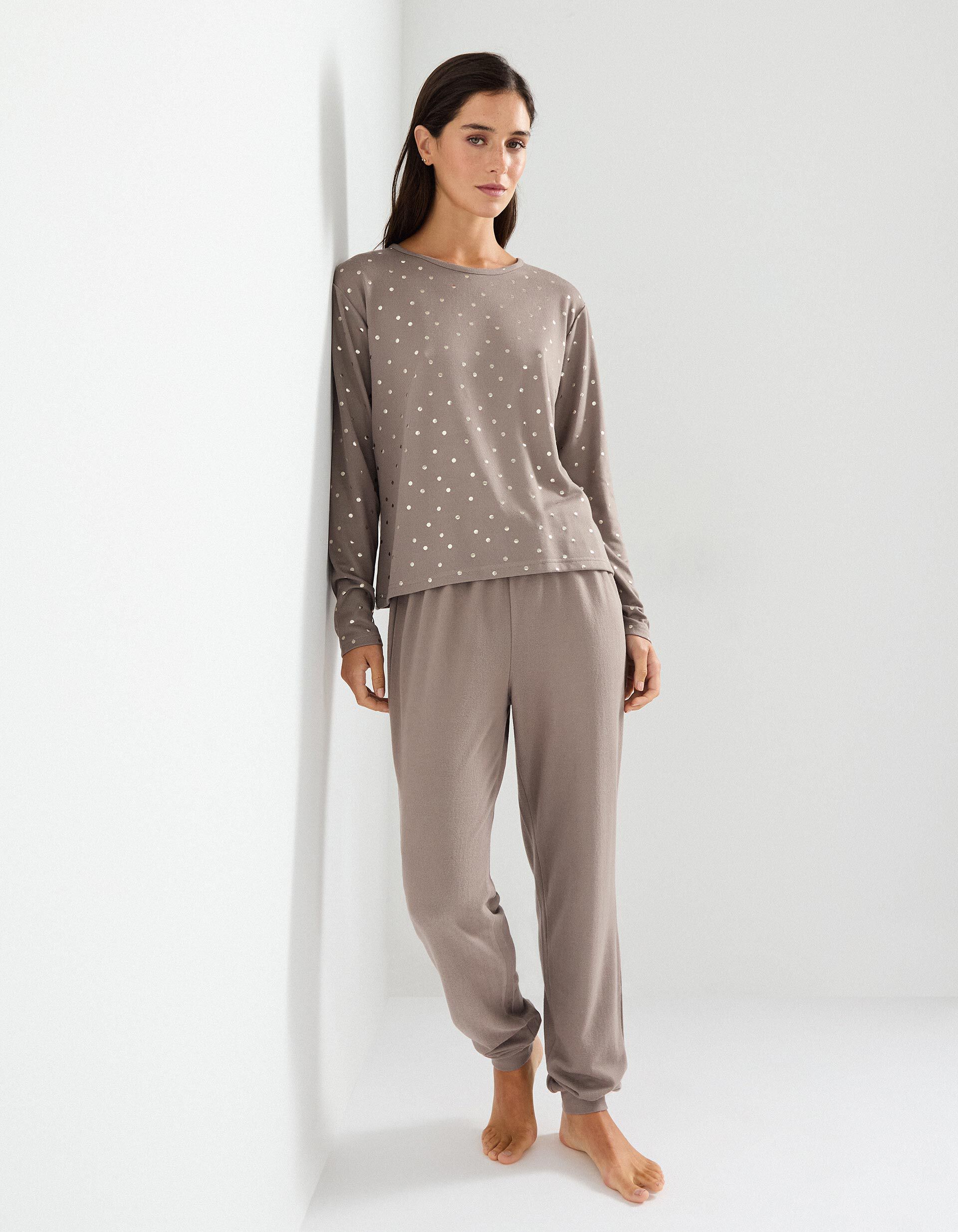 Comprar Online Pijama com Estampado Metalizado, Mulher, Cinzento 