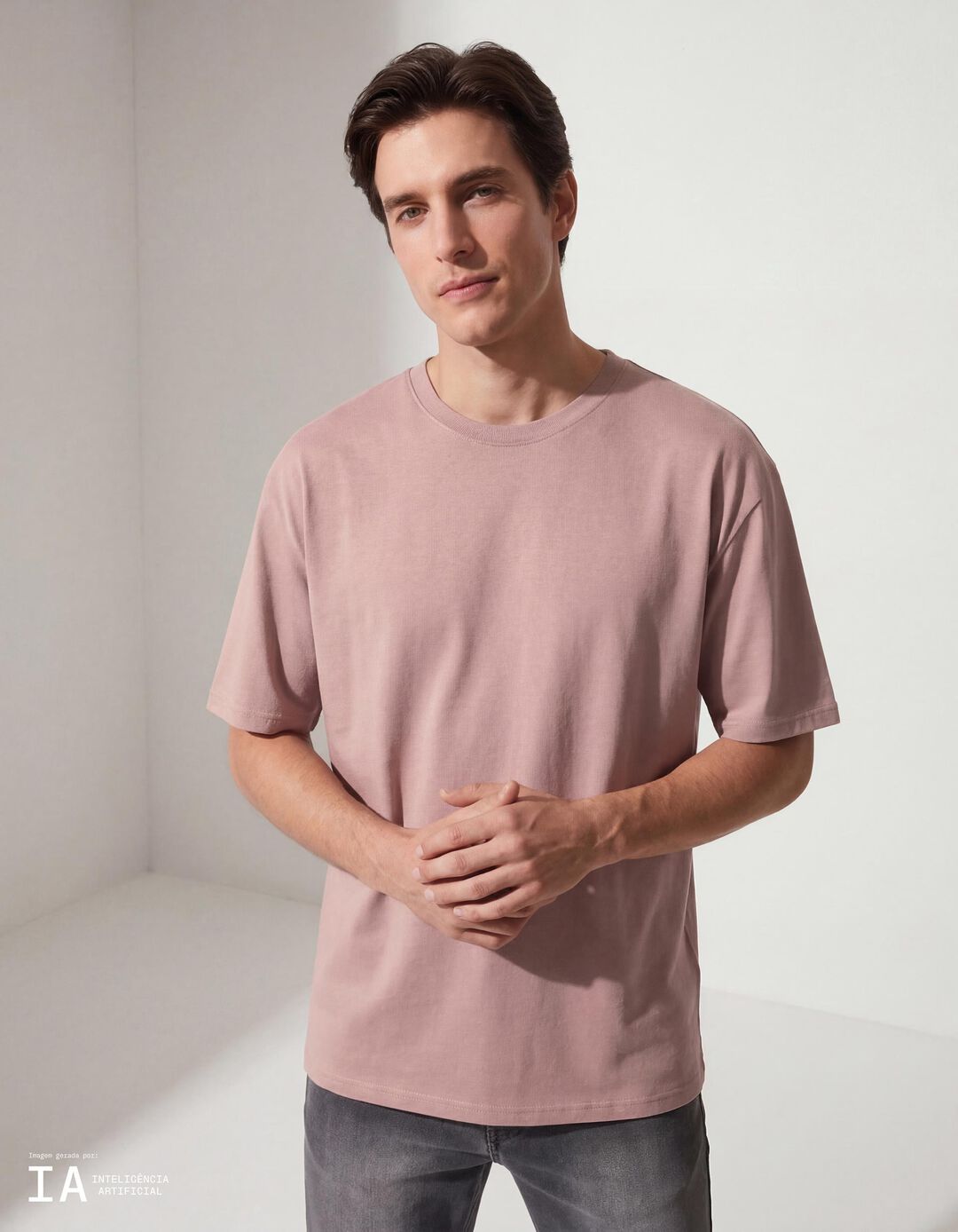 T-shirt, Homem, Rosa Claro