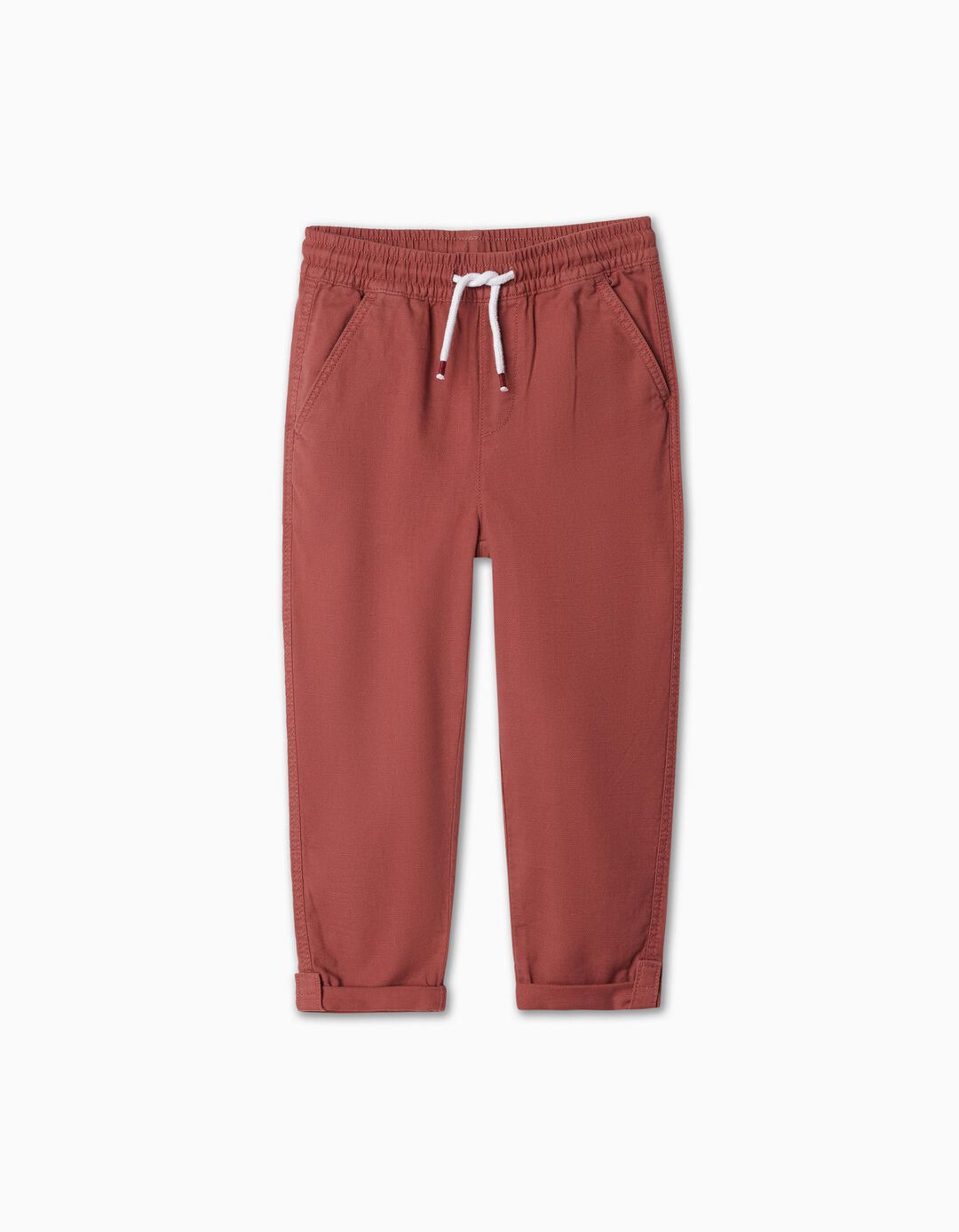 Tapered Twill Pants, Boy, Brown