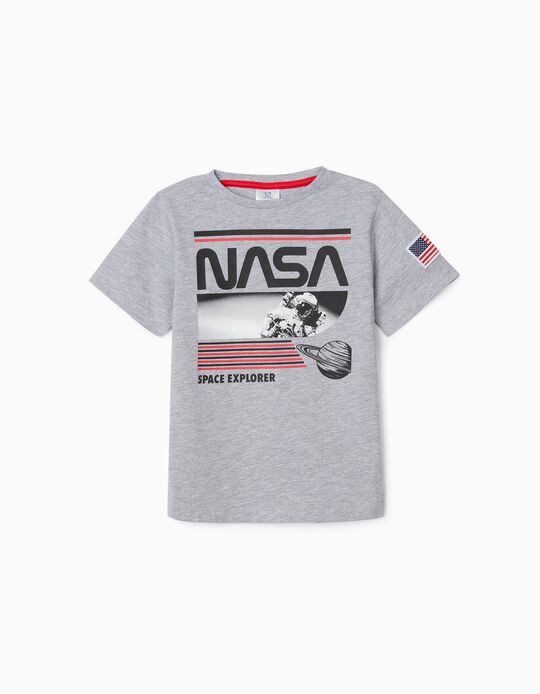 T-Shirt para Menino 'NASA', Cinza