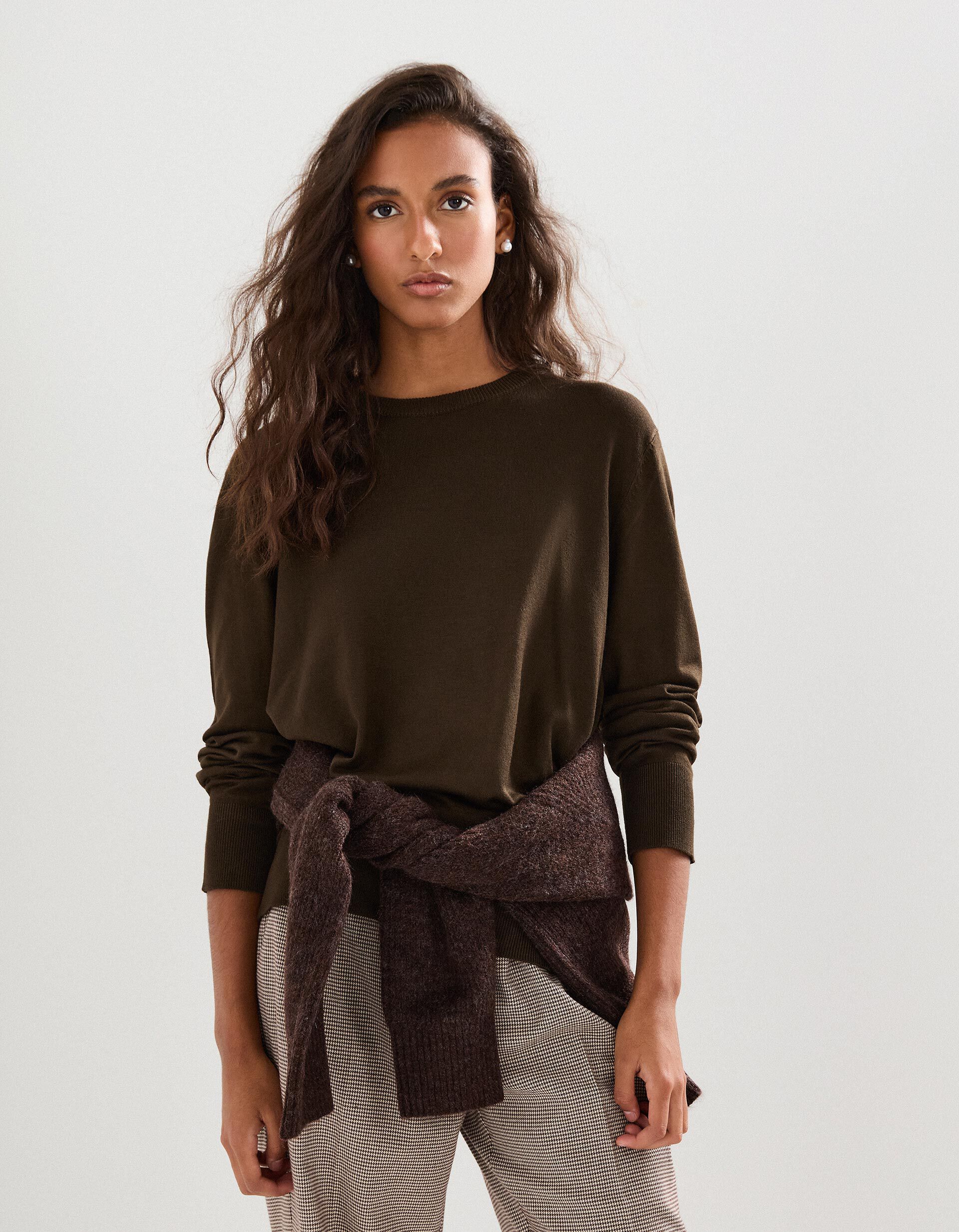 Comprar Online Camisola de Malha, Mulher, Castanho Escuro