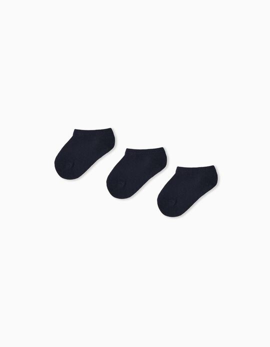Comprar Online Pack 3 Pairs of Ankle Socks, Baby Boy, Dark Blue