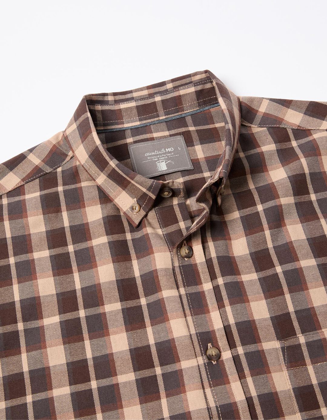 Camisa de Xadrez, Homem, Castanho