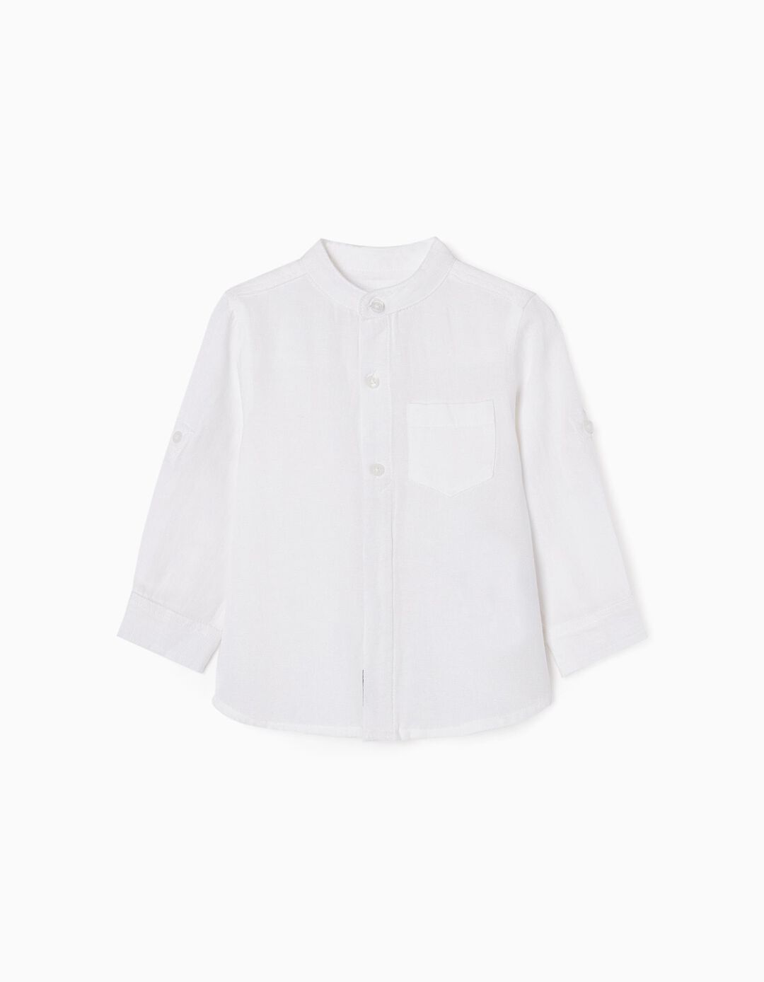 Shirt with Mao Collar for Baby Boys, White