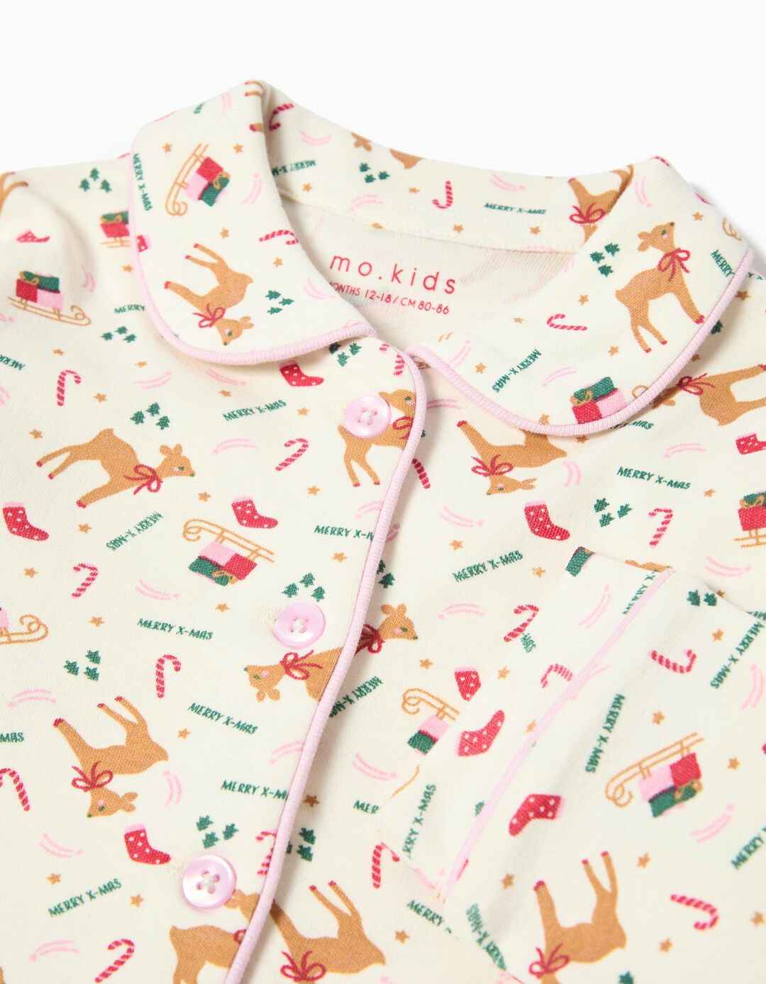 Pijama de Natal, Menina, Branco