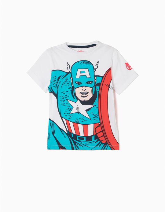 White T-Shirt, Captain America
