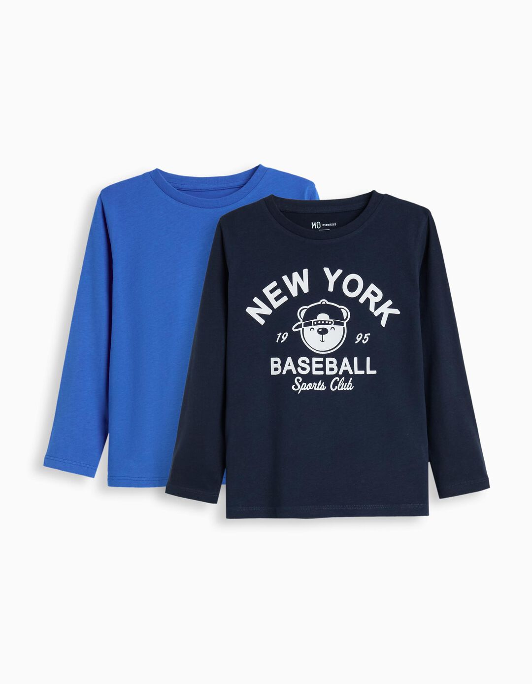 Pack 2 T-shirts Manga Comprida, Menino, Azul