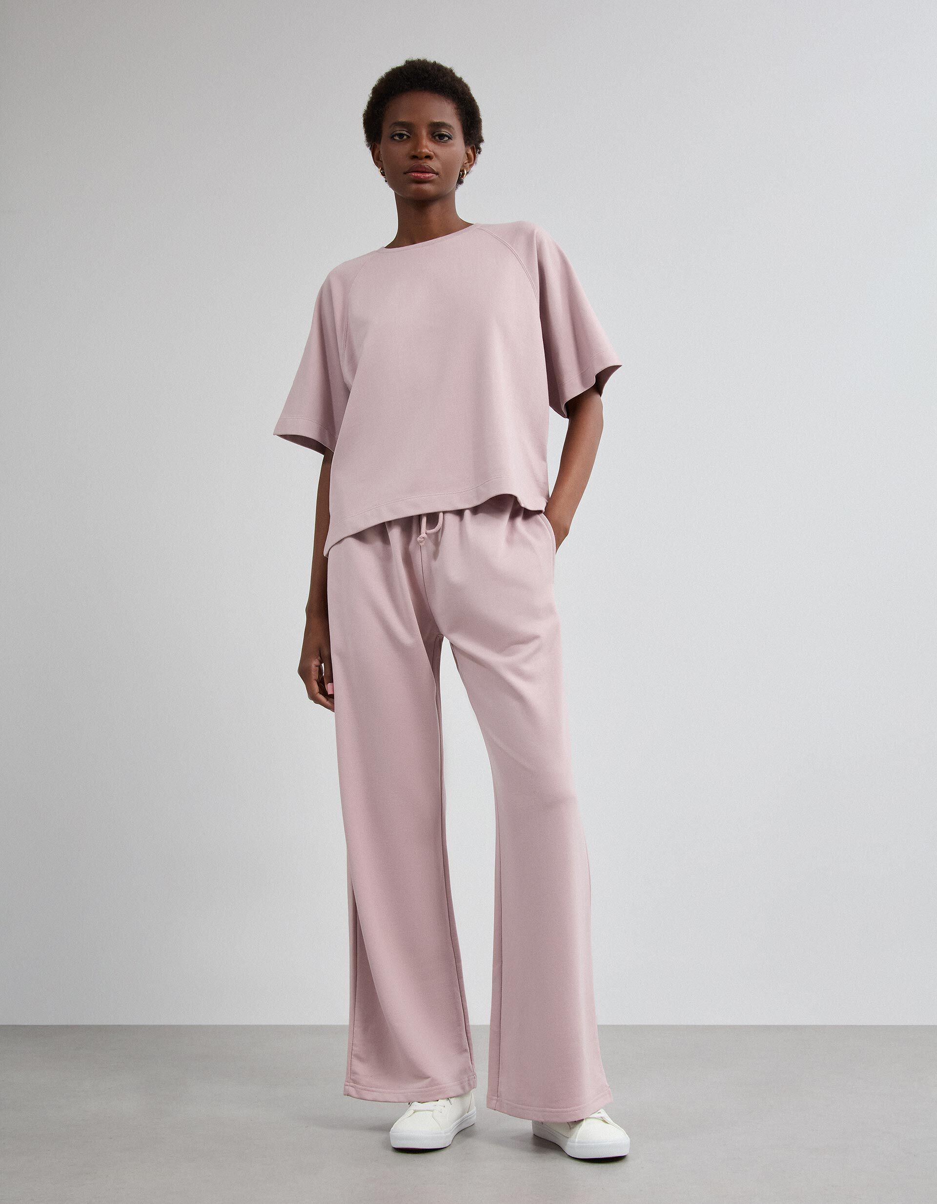Comprar Online Cal&ccedil;as Jogger Wide Leg, Mulher, Rosa Claro