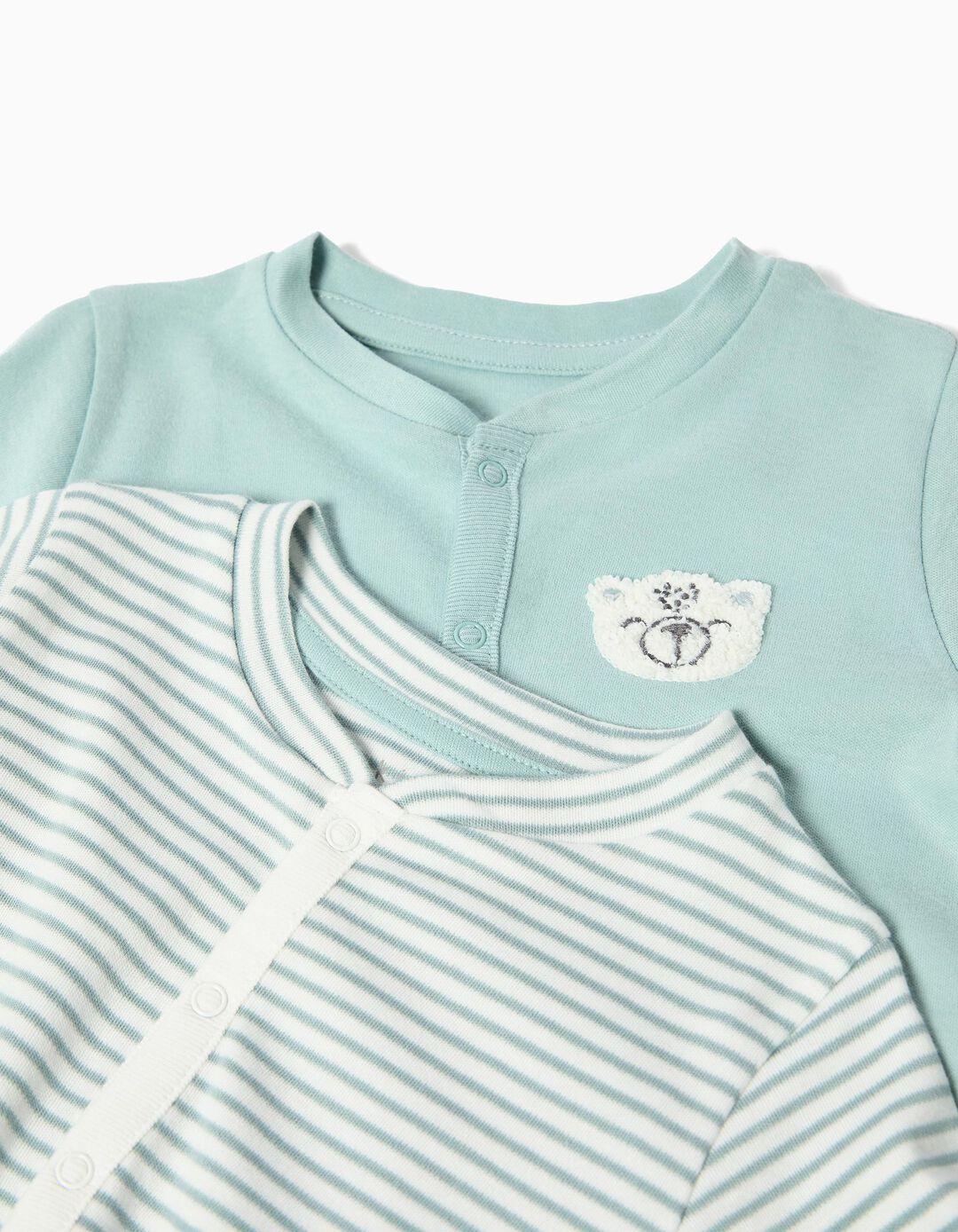 Pack 2 Babygrows, Menino, Cinzento Claro 
