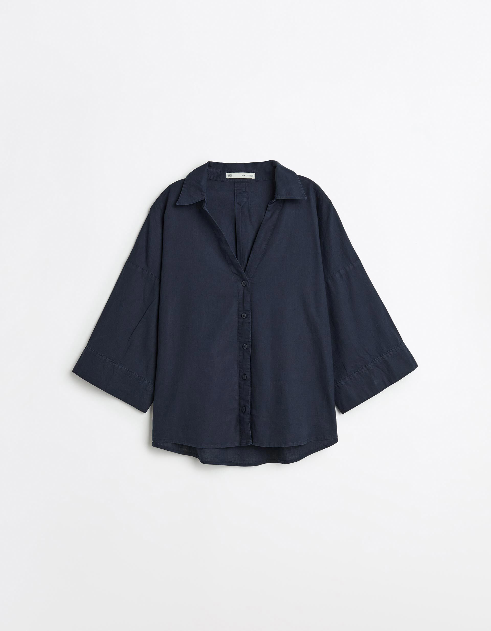 Comprar Online Blusa com Linho, Mulher, Azul Escuro