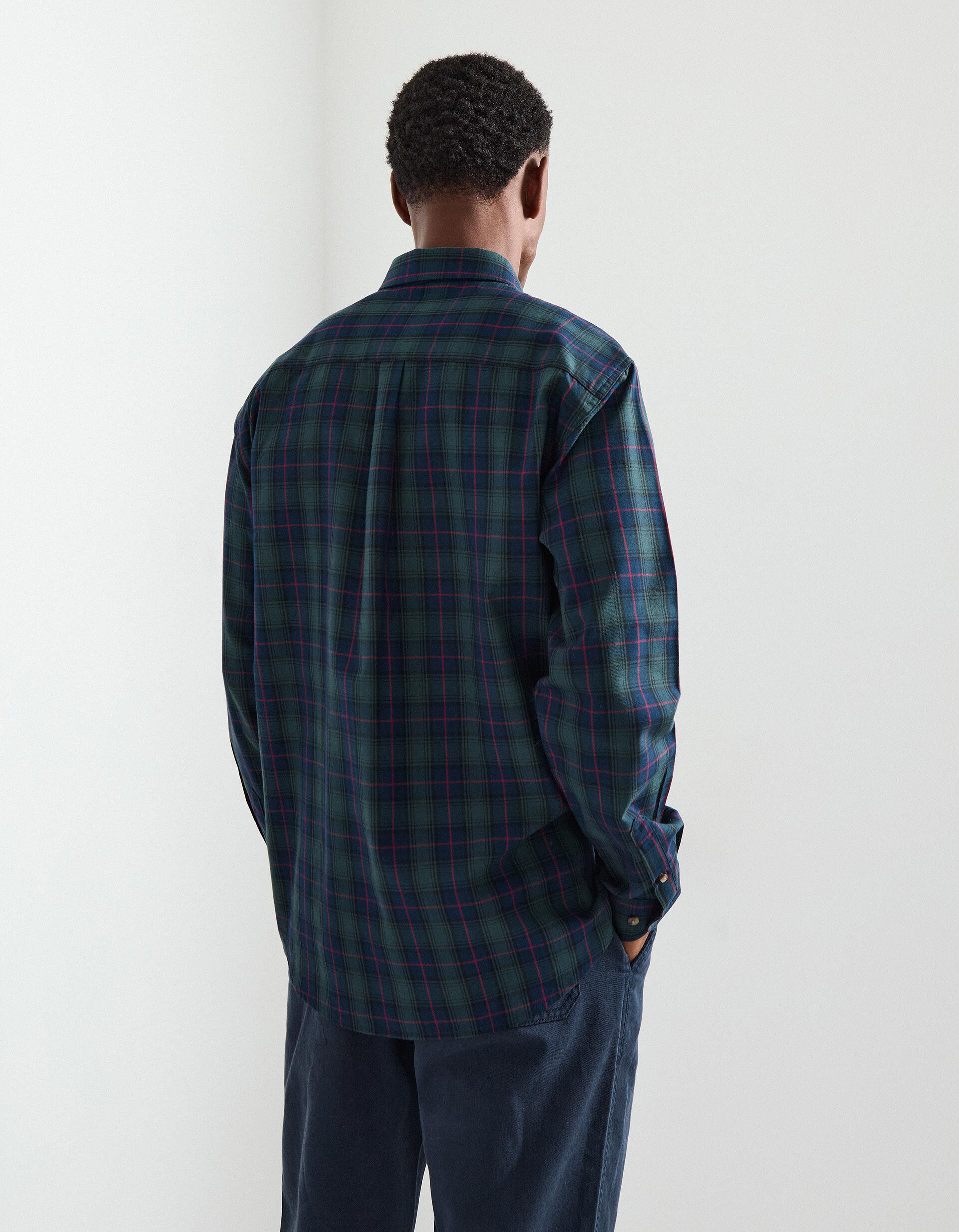 Comprar Online Camisa de Xadrez, Homem, Verde Escuro