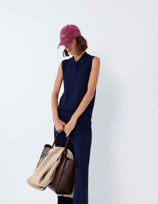 Comprar Online Polo Sem Mangas, Mulher, Azul Escuro