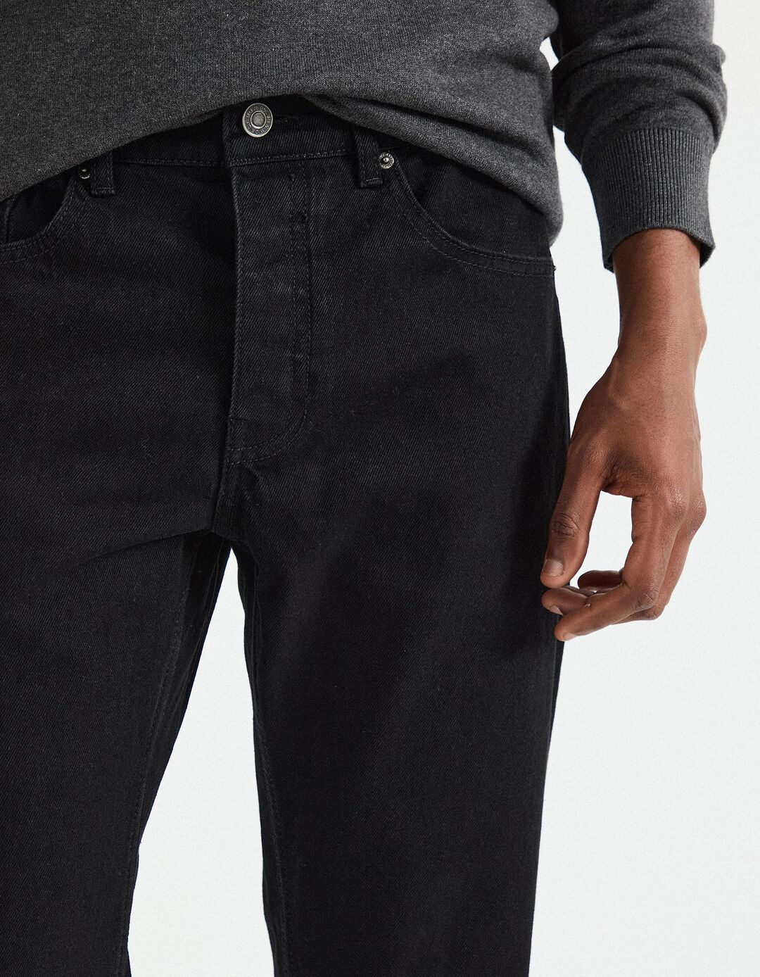Calças de Ganga 'Straight Fit', Homem, Preto