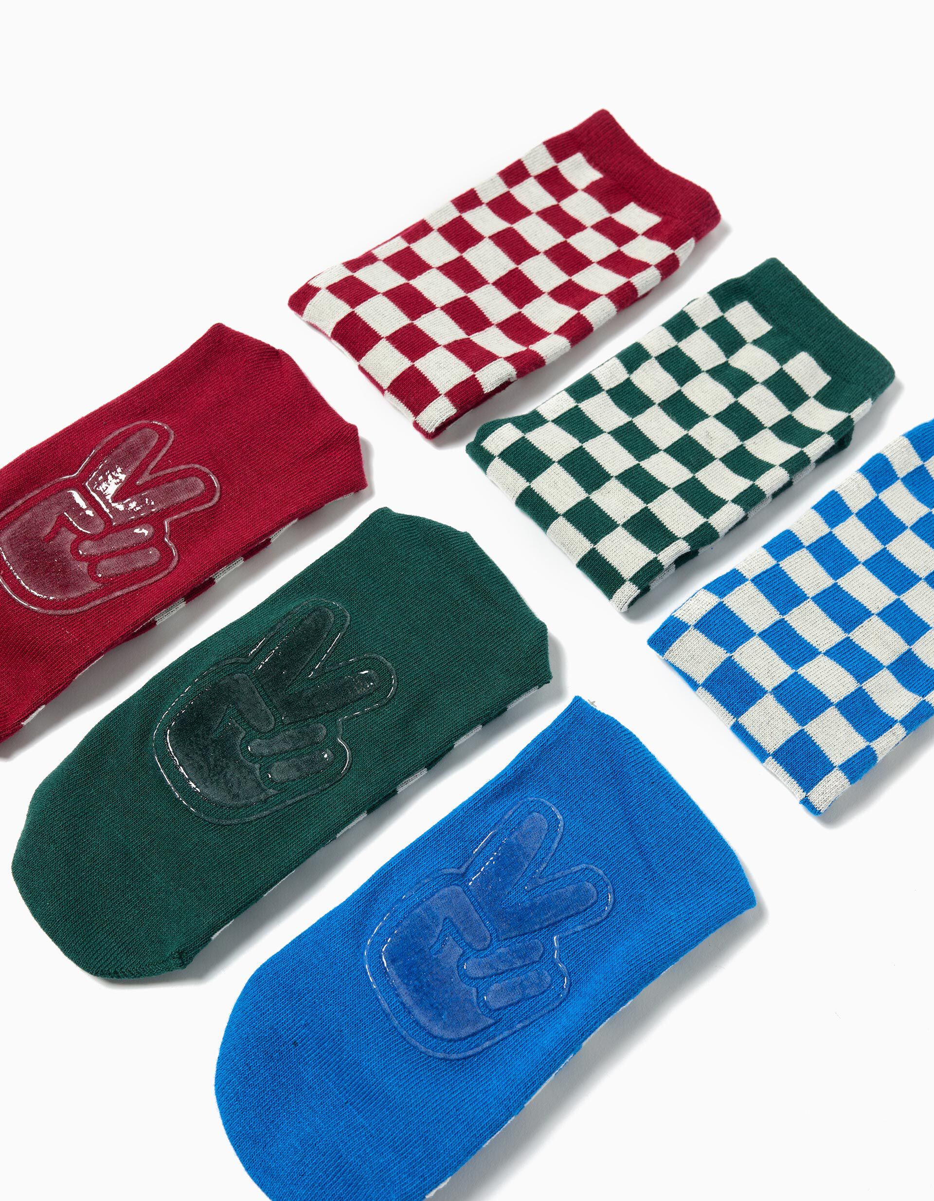 Comprar Online Pack 3 Pares de Meias Antiderrapantes, Menino, Multicolor 