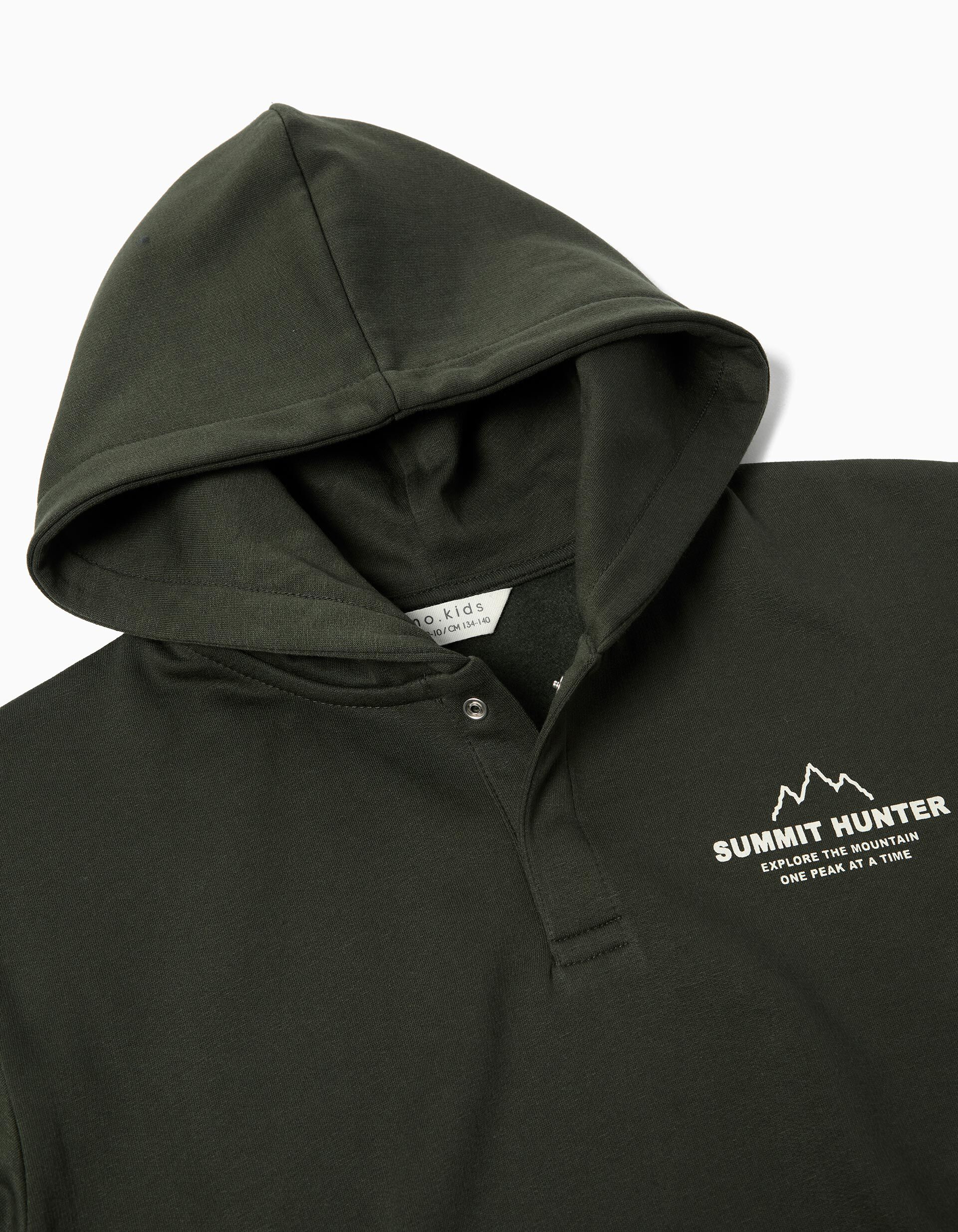 Comprar Online Sweatshirt com Capuz, Menino, Verde Escuro