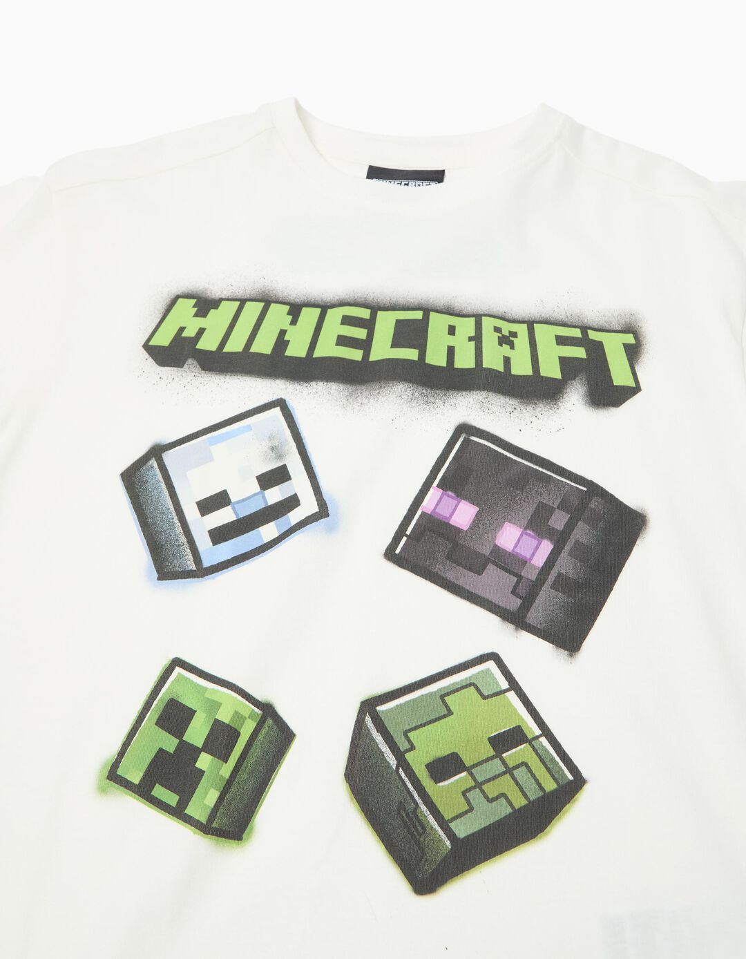 T-shirt Manga Curta 'Minecraft', Menino, Branco