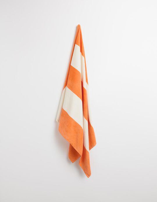 Comprar Online Toalha de Praia Riscas, Adulto Laranja
