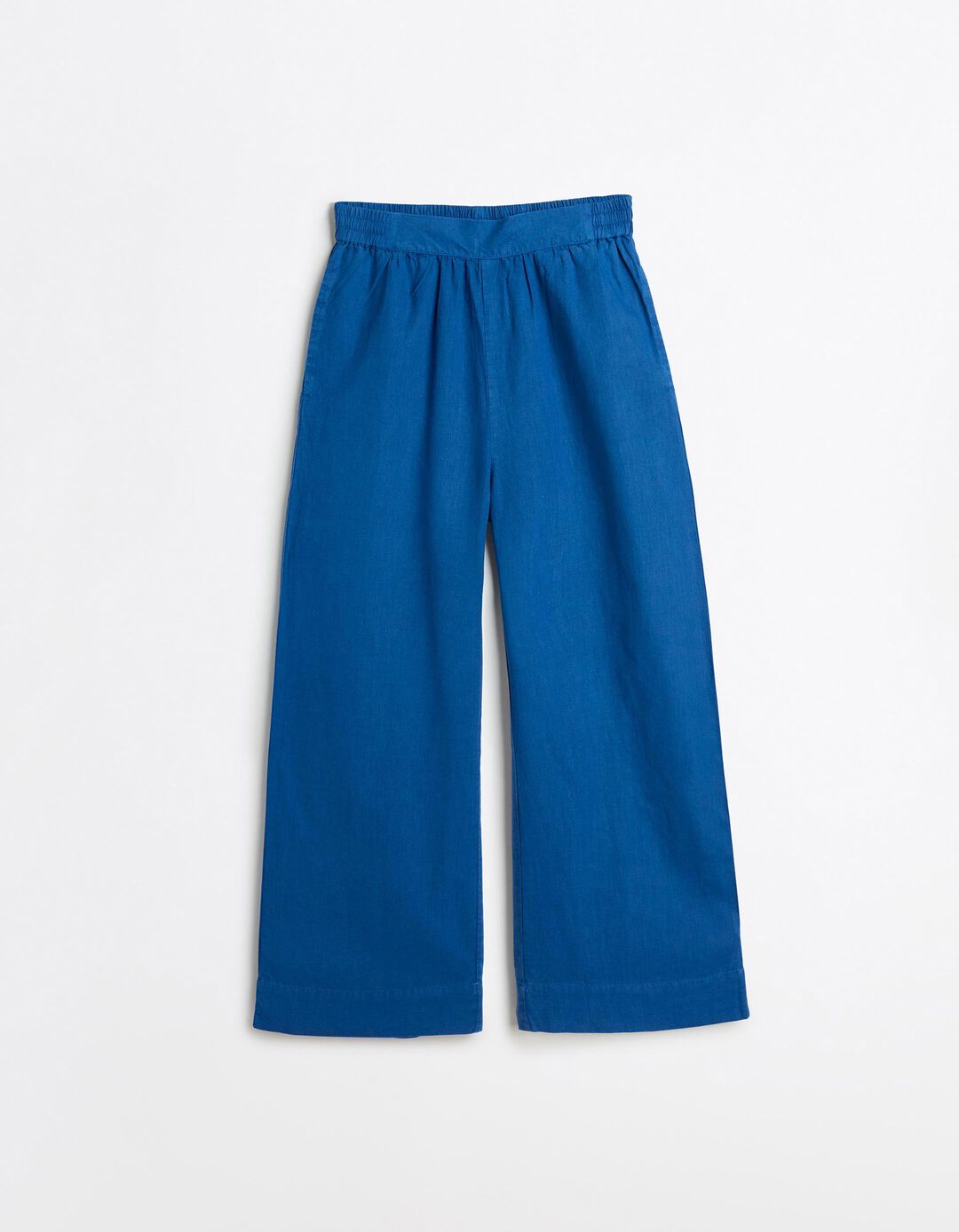 Cal&ccedil;as Culotte Com Linho, Mulher, Azul