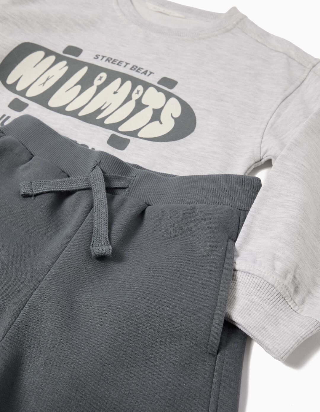 Conjunto de Jogging, Menino, Cinzento Claro 