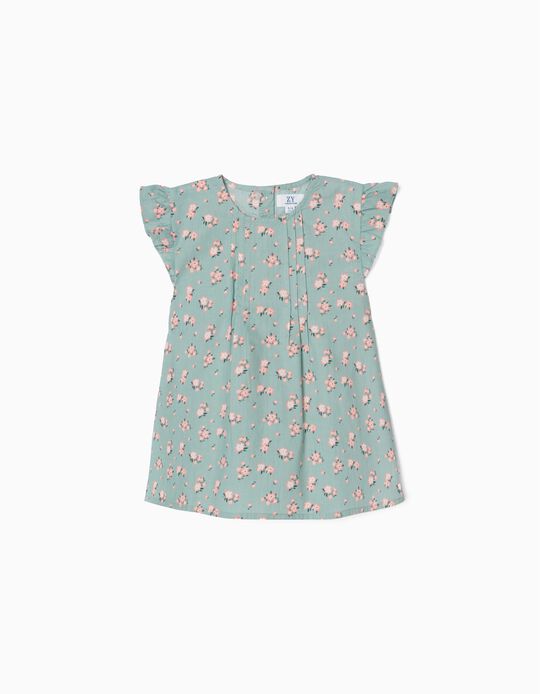 Floral Blouse for Girls, Green