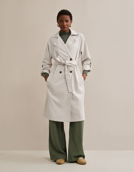 Comprar Online Gabardina, Mulher, Bege