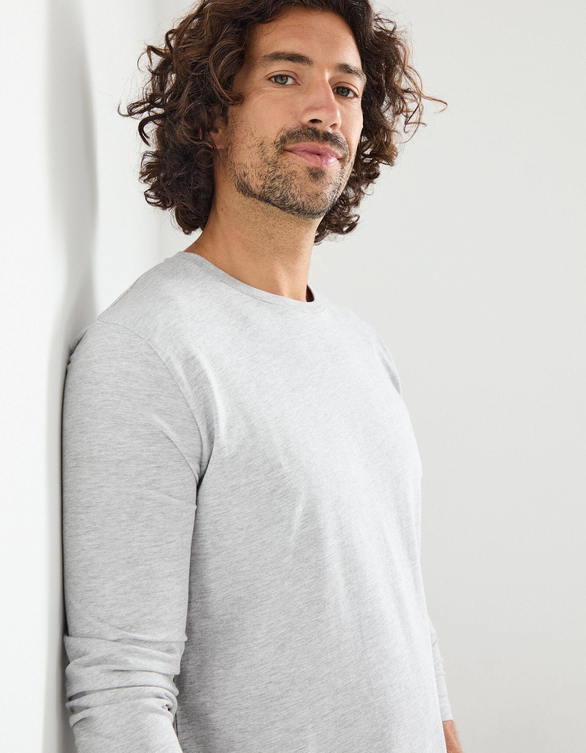 Comprar Online T-shirt Manga Comprida, Homem, Cinzento 