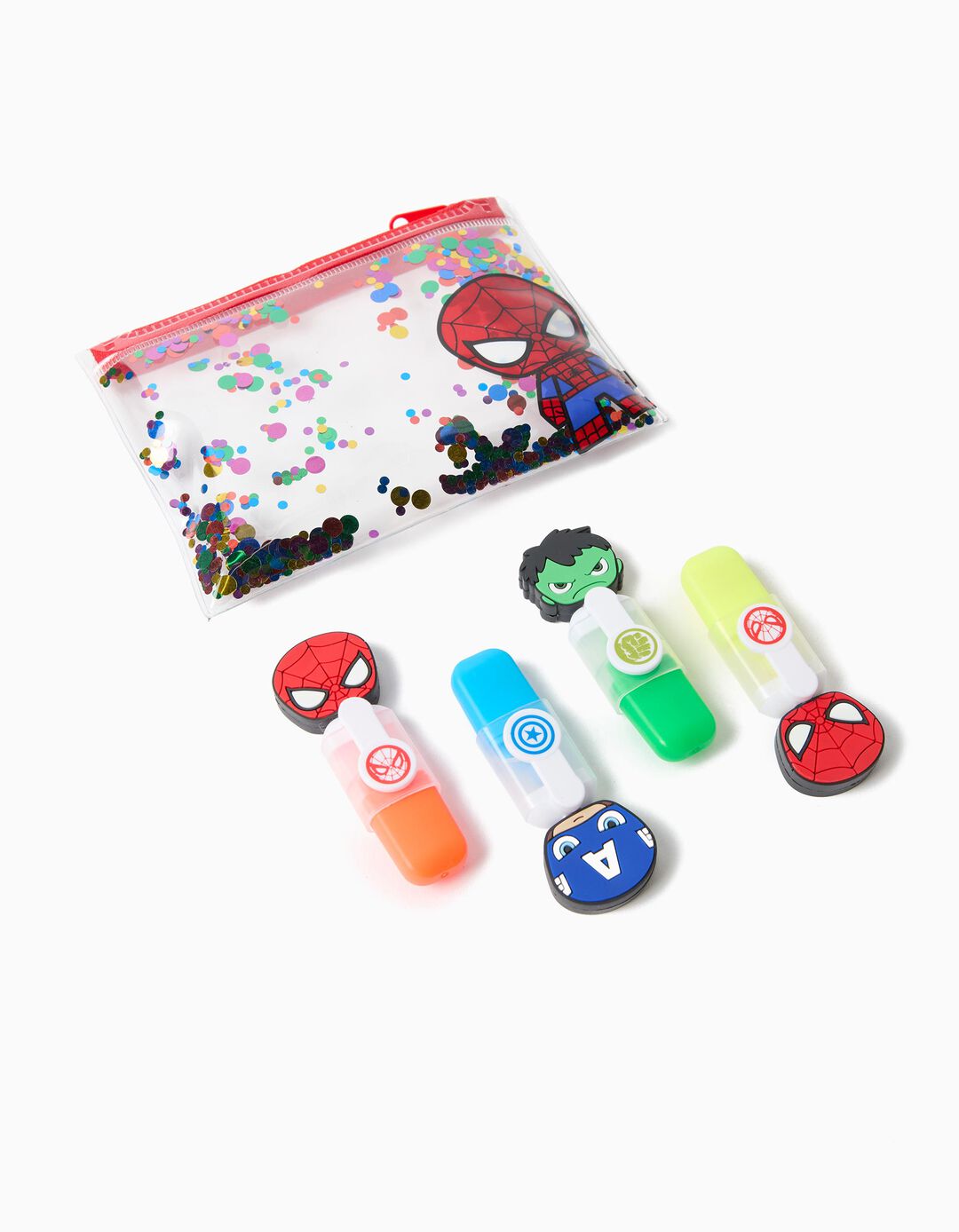 Conjunto 4 Marcadores &copy;Marvel, Menino, Multicolor