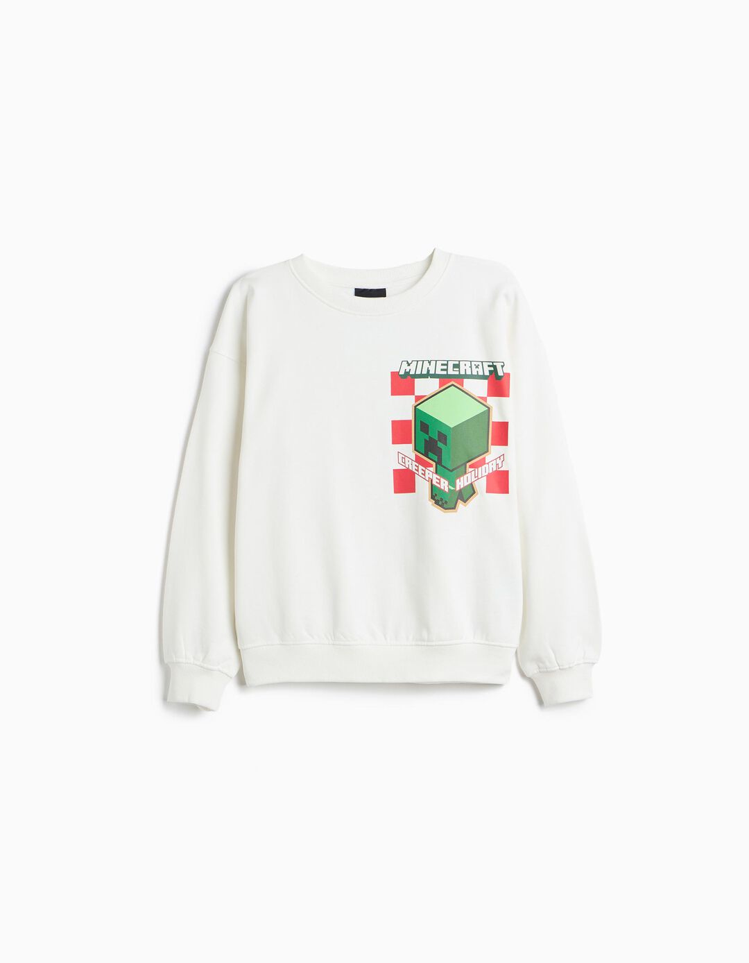 Sweatshirt Cardada 'Minecraft', Menino, Branco