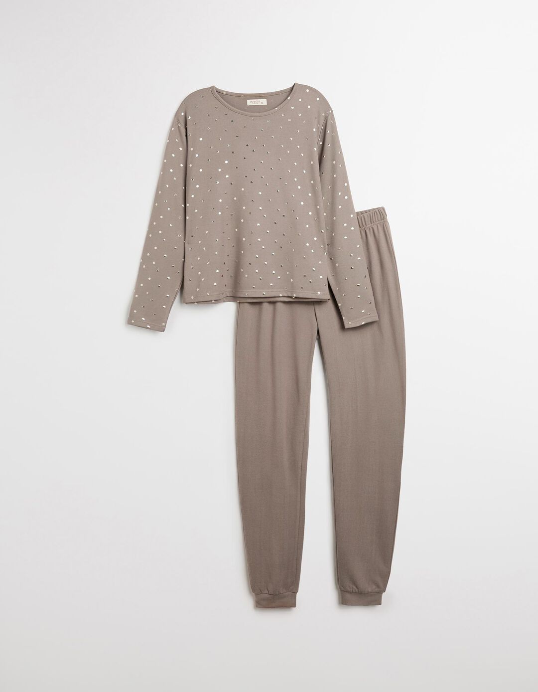 Pijama com Estampado Metalizado, Mulher, Cinzento 