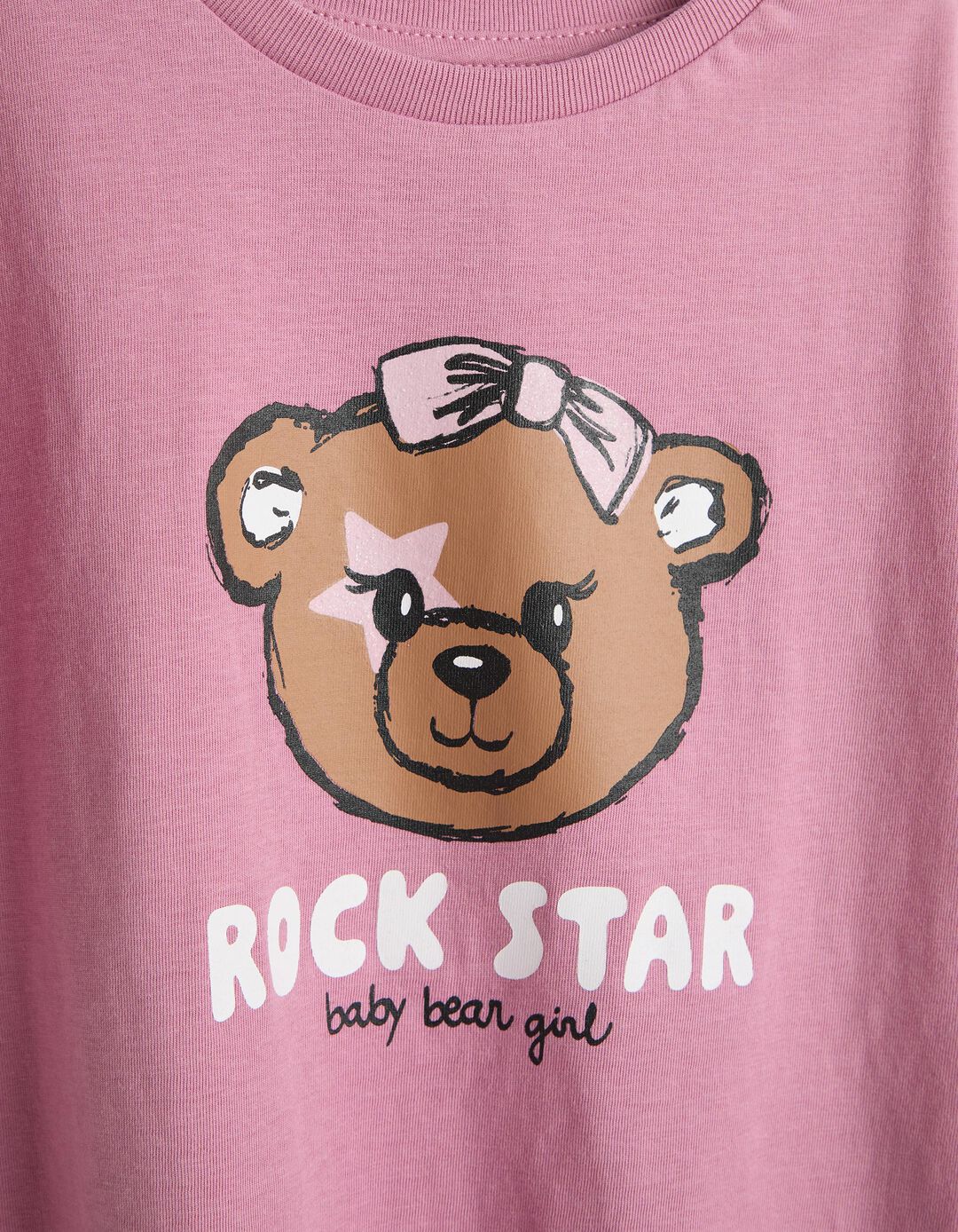 T-shirt Estampada, Menina, Rosa