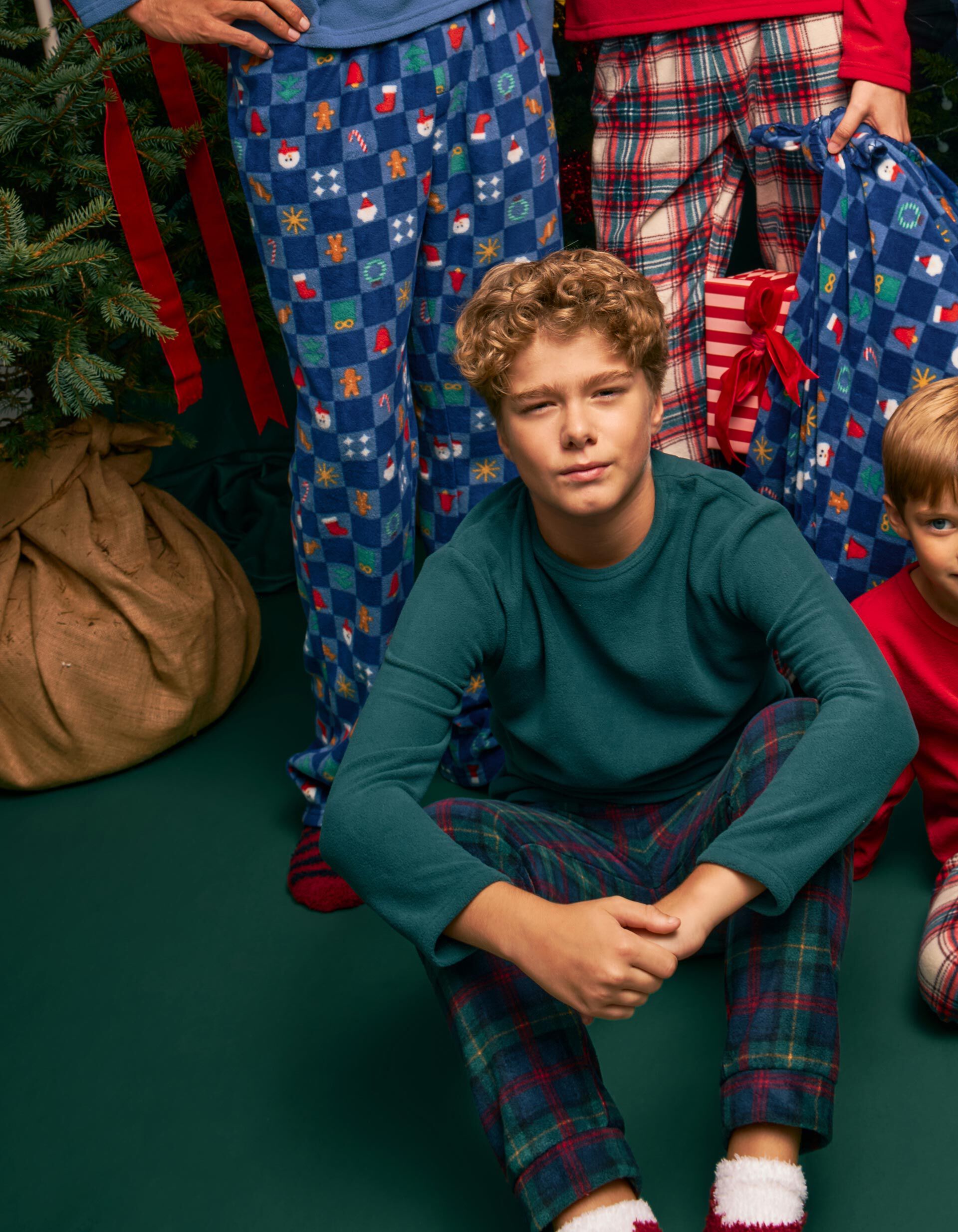 Comprar Online Pijama Polar De Natal, Crian&ccedil;a, Verde Escuro